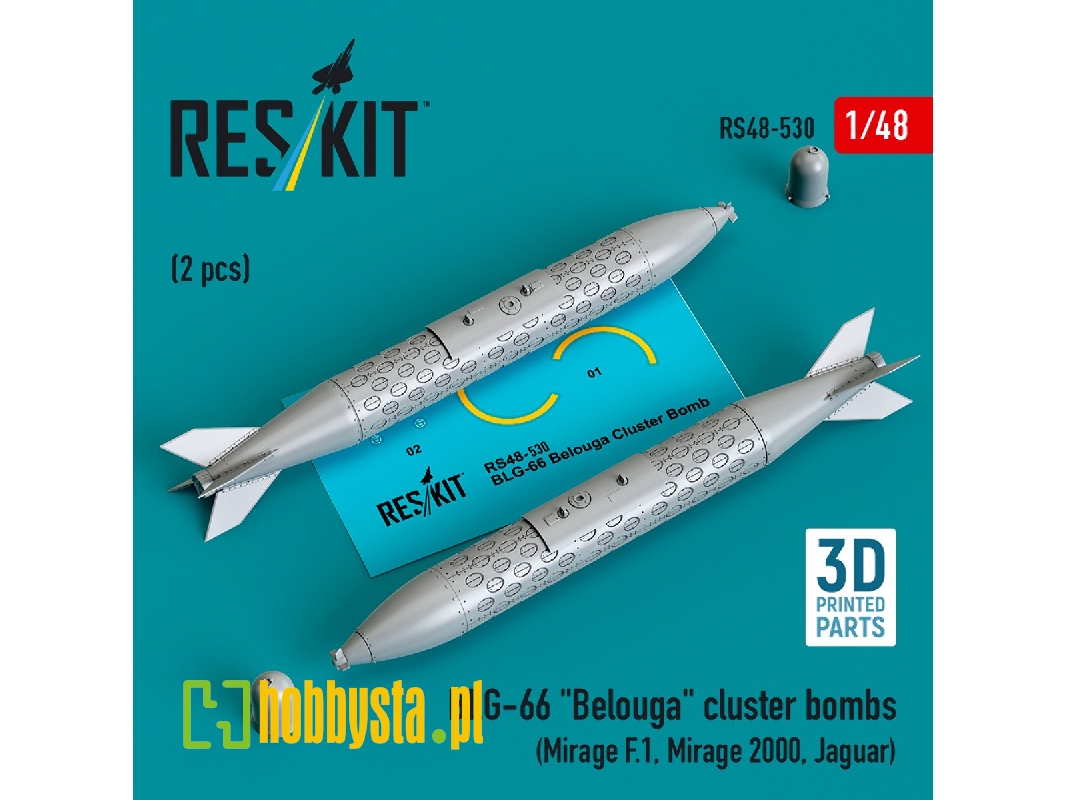 Blg-66 'belouga' Cluster Bombs (2pcs) (Mirage F.1, Mirage 2000, Jaguar) (3d Printed) - image 1 Blg-66 'belouga' Cluster Bombs (2pcs) (Mirage F.1, Mirage 2000, Jaguar) (3d Printed) - image 1