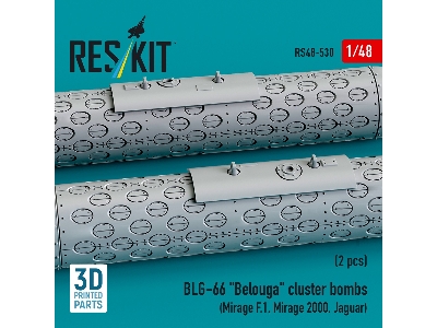 Blg-66 'belouga' Cluster Bombs (2pcs) (Mirage F.1, Mirage 2000, Jaguar) (3d Printed) - image 3