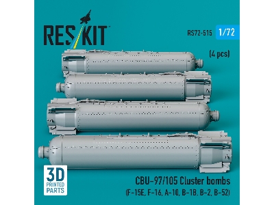 Cbu-97/105 Cluster Bombs (4pcs) (F-15e, F-16, A-10, B-1b, B-2, B-52) (3d Printed) - image 2