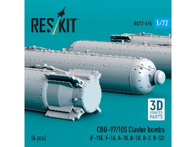 Cbu-97/105 Cluster Bombs (4pcs) (F-15e, F-16, A-10, B-1b, B-2, B-52) (3d Printed) - image 3