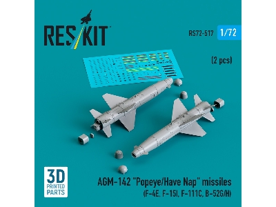 Agm-142 'popeye/Have Nap' Missiles (2pcs) (F-4e, F-15i, F-111c, B-52g/H) (3d Printed) - image 1