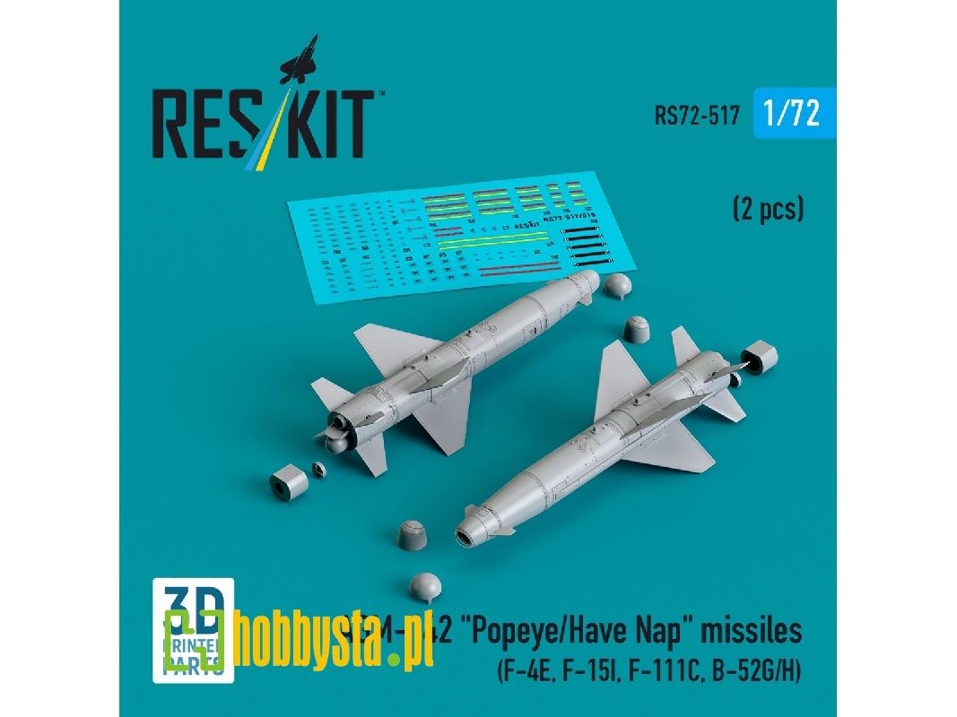 Agm-142 'popeye/Have Nap' Missiles (2pcs) (F-4e, F-15i, F-111c, B-52g/H) (3d Printed) - image 1 Agm-142 'popeye/Have Nap' Missiles (2pcs) (F-4e, F-15i, F-111c, B-52g/H) (3d Printed) - image 1