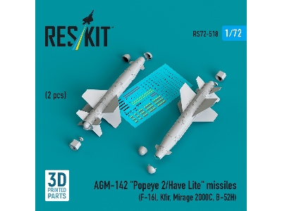 Agm-142 'popeye 2/Have Lite' Missiles (2pcs) (F-16i, Kfir, Mirage 2000c, B-52h) (3d Printed) - image 1