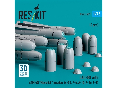 Lau-88 With (2pcs) Agm-65 'maverick' Missiles (6pcs) (A-7d, F-4, A-10, F-16) (3d Printed) - image 3