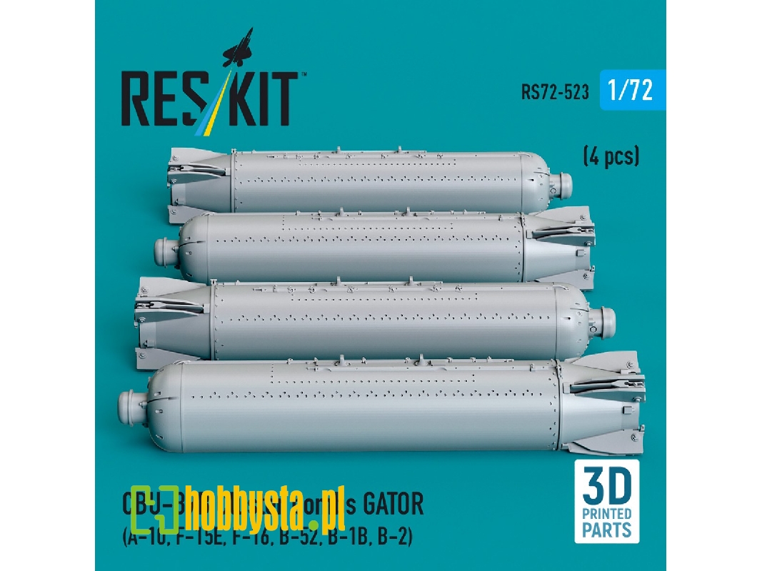 Cbu-89b Cluster Bombs Gator (4pcs) (A-10, F-15e, F-16, B-52, B-1b, B-2) (3d Printed) - image 1 Cbu-89b Cluster Bombs Gator (4pcs) (A-10, F-15e, F-16, B-52, B-1b, B-2) (3d Printed) - image 1