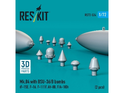 Mk.84 With Bsu-36/B Bombs (2pcs) (F-15e, F-16, F-111f, Av-8b, F/A-18d) (3d Printed) - image 1