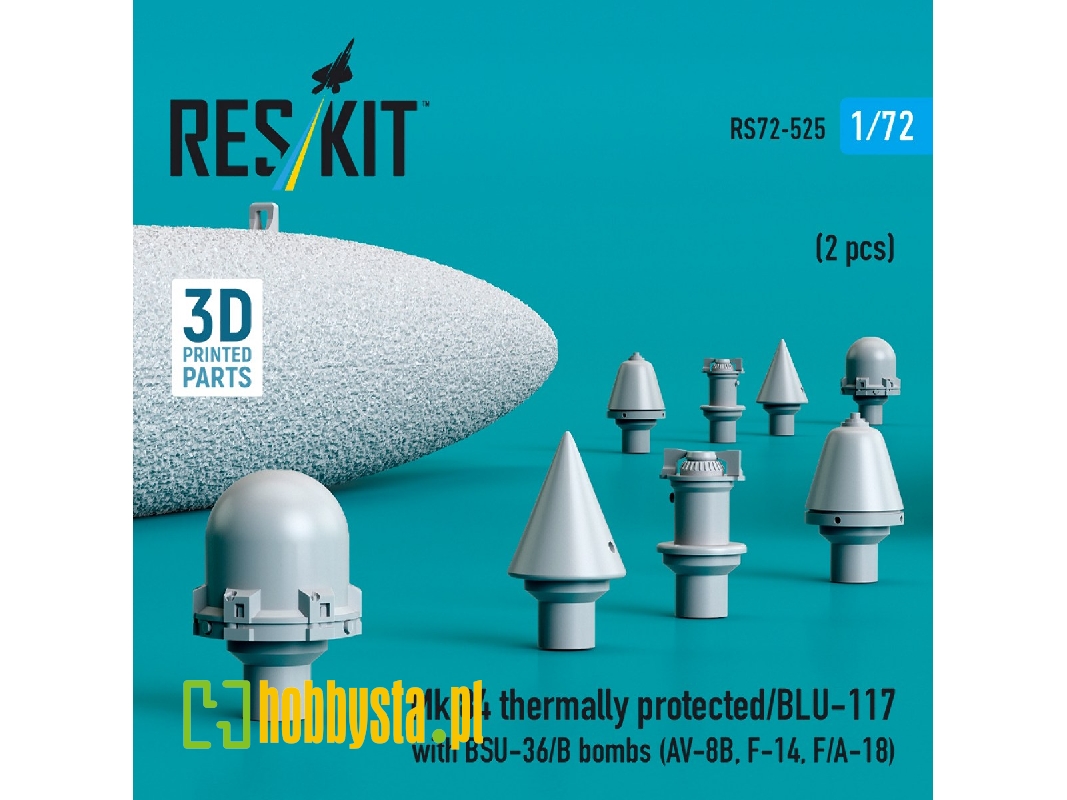 Mk.84 Thermally Protected/Blu-117 With Bsu-36/B Bombs (2pcs) (Av-8b, F-14, F/A-18) (3d Printed) - image 1 Mk.84 Thermally Protected/Blu-117 With Bsu-36/B Bombs (2pcs) (Av-8b, F-14, F/A-18) (3d Printed) - image 1