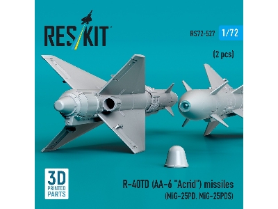 R-40td (Aa-6 'acrid') Missiles (2pcs) (Mig-25pd, Mig-25pds) (3d Printed) - image 1