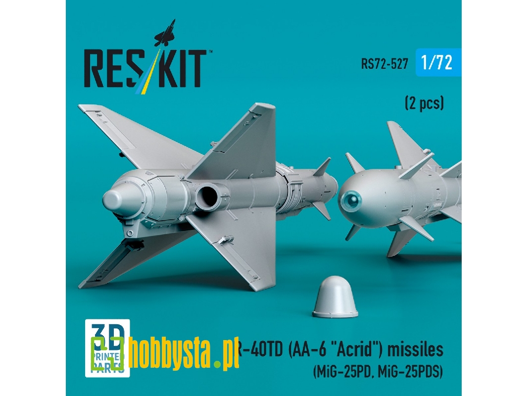 R-40td (Aa-6 'acrid') Missiles (2pcs) (Mig-25pd, Mig-25pds) (3d Printed) - image 1 R-40td (Aa-6 'acrid') Missiles (2pcs) (Mig-25pd, Mig-25pds) (3d Printed) - image 1
