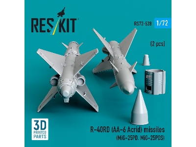 R-40rd (Aa-6 'acrid') Missiles (2pcs) (Mig-25pd, Mig-25pds) (3d Printed) - image 2