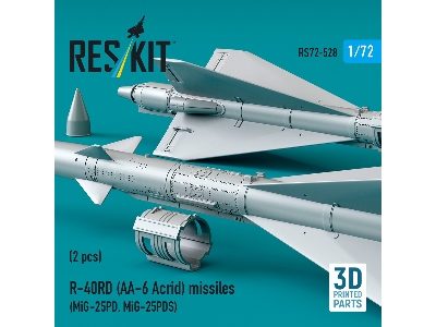 R-40rd (Aa-6 'acrid') Missiles (2pcs) (Mig-25pd, Mig-25pds) (3d Printed) - image 3