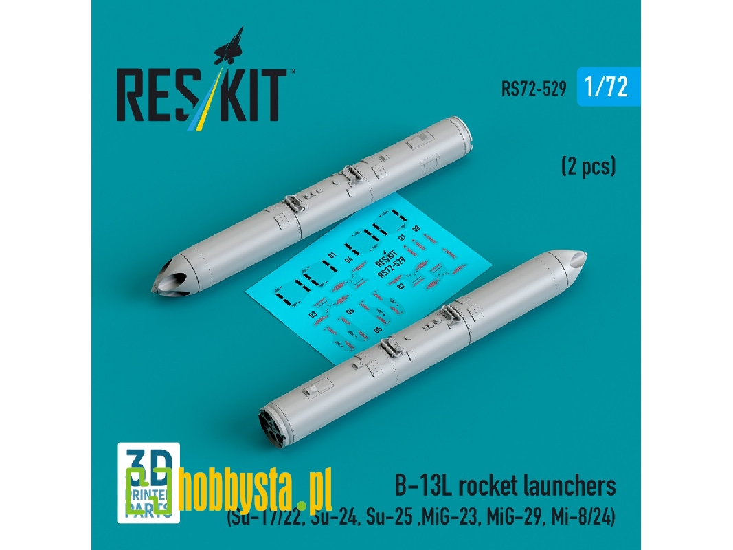 B-13l Rocket Launchers (2pcs) (Su-17/22, Su-24, Su-25 ,mig-23, Mig-29, Mi-8/24) (3d Printed) - image 1 B-13l Rocket Launchers (2pcs) (Su-17/22, Su-24, Su-25 ,mig-23, Mig-29, Mi-8/24) (3d Printed) - image 1