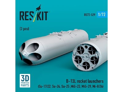 B-13l Rocket Launchers (2pcs) (Su-17/22, Su-24, Su-25 ,mig-23, Mig-29, Mi-8/24) (3d Printed) - image 2
