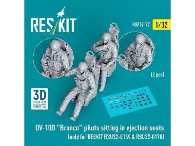 Ov-10d 'bronco' Pilots Sitting In Ejection Seats (2pcs) (Only For Reskit Rsu32-0169 & Rsu32-0170) (3d Printed) - image 1
