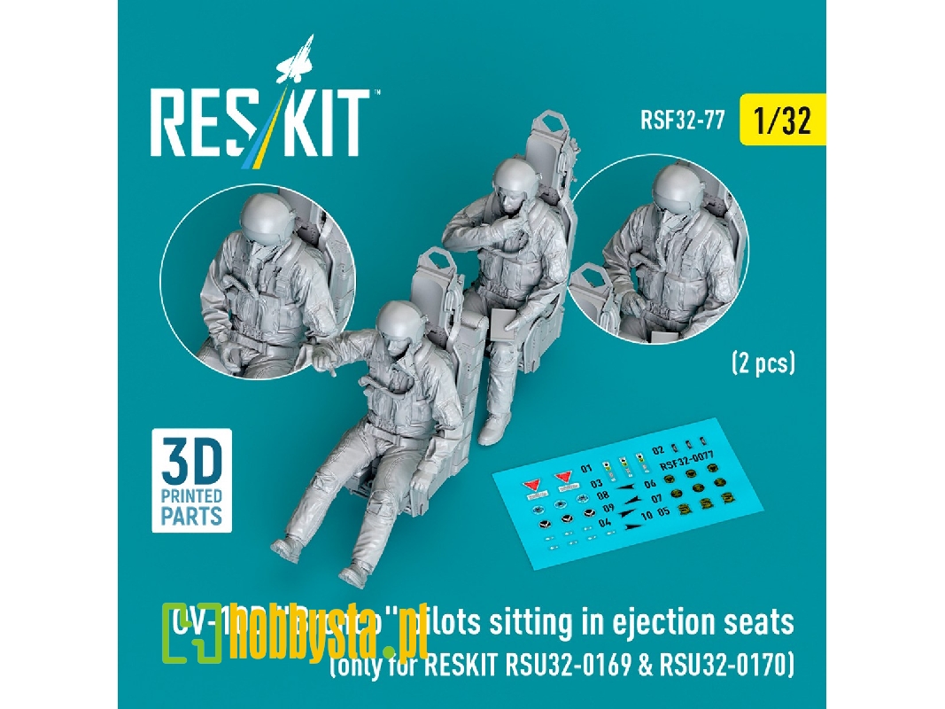 Ov-10d 'bronco' Pilots Sitting In Ejection Seats (2pcs) (Only For Reskit Rsu32-0169 & Rsu32-0170) (3d Printed) - image 1 Ov-10d 'bronco' Pilots Sitting In Ejection Seats (2pcs) (Only For Reskit Rsu32-0169 & Rsu32-0170) (3d Printed) - image 1
