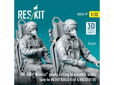 Ov-10d 'bronco' Pilots Sitting In Ejection Seats (2pcs) (Only For Reskit Rsu32-0169 & Rsu32-0170) (3d Printed) - image 2