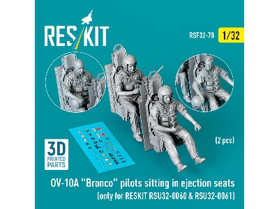 Ov-10a 'bronco' Pilots Sitting In Ejection Seats (2pcs) (Only For Reskit Rsu32-0060 & Rsu32-0061) (3d Printed) - image 1