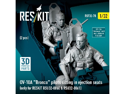 Ov-10a 'bronco' Pilots Sitting In Ejection Seats (2pcs) (Only For Reskit Rsu32-0060 & Rsu32-0061) (3d Printed) - image 2