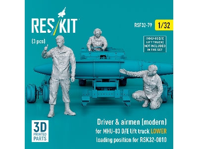 Driver & Airmen (Modern) (3pcs) (Mhu-83 D/E Lift Truck Lower Loading Position For Rsk32-0010) (3d Printed) - image 1
