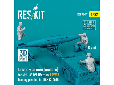 Driver & Airmen (Modern) (3pcs) (Mhu-83 D/E Lift Truck Lower Loading Position For Rsk32-0010) (3d Printed) - image 2