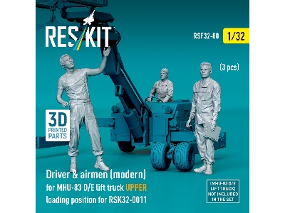 Driver & Airmen (Modern) (3pcs) (Mhu-83 D/E Lift Truck Upper Loading Position For Rsk32-0011) (3d Printed) - image 1