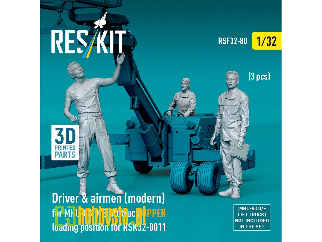 Driver & Airmen (Modern) (3pcs) (Mhu-83 D/E Lift Truck Upper Loading Position For Rsk32-0011) (3d Printed) - image 1 Driver & Airmen (Modern) (3pcs) (Mhu-83 D/E Lift Truck Upper Loading Position For Rsk32-0011) (3d Printed) - image 1