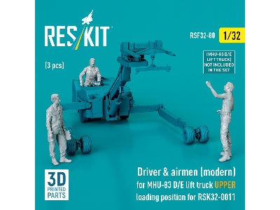 Driver & Airmen (Modern) (3pcs) (Mhu-83 D/E Lift Truck Upper Loading Position For Rsk32-0011) (3d Printed) - image 3
