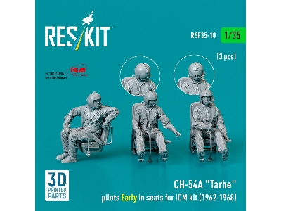Ch-54a 'tarhe' Pilots Early In Seats For Icm Kit (1962-1968) (3pcs) (3d Printed) - image 1