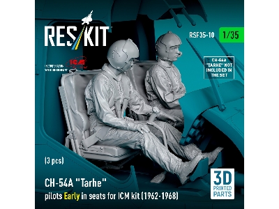 Ch-54a 'tarhe' Pilots Early In Seats For Icm Kit (1962-1968) (3pcs) (3d Printed) - image 3
