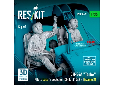 Ch-54a 'tarhe' Pilots Late In Seats For Icm Kit (1968+) (Scene 2) (3pcs) (3d Printed) - image 1