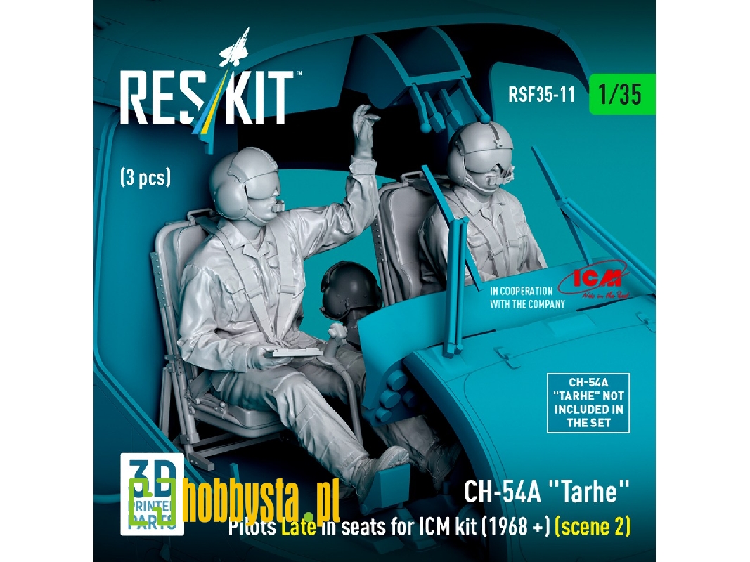 Ch-54a 'tarhe' Pilots Late In Seats For Icm Kit (1968+) (Scene 2) (3pcs) (3d Printed) - image 1 Ch-54a 'tarhe' Pilots Late In Seats For Icm Kit (1968+) (Scene 2) (3pcs) (3d Printed) - image 1