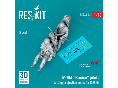 Ov-10a 'bronco' Pilots Sitting In Ejection Seats For Icm Kit (2pcs) (3d Printed) - image 1