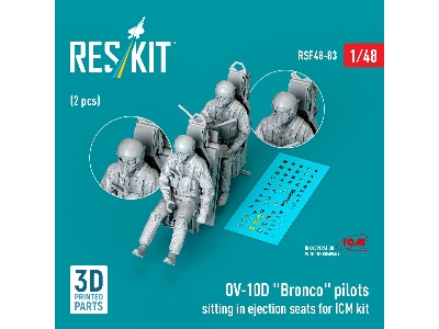 Ov-10d 'bronco' Pilots Sitting In Ejection Seats For Icm Kit (2pcs) (3d Printed) - image 1