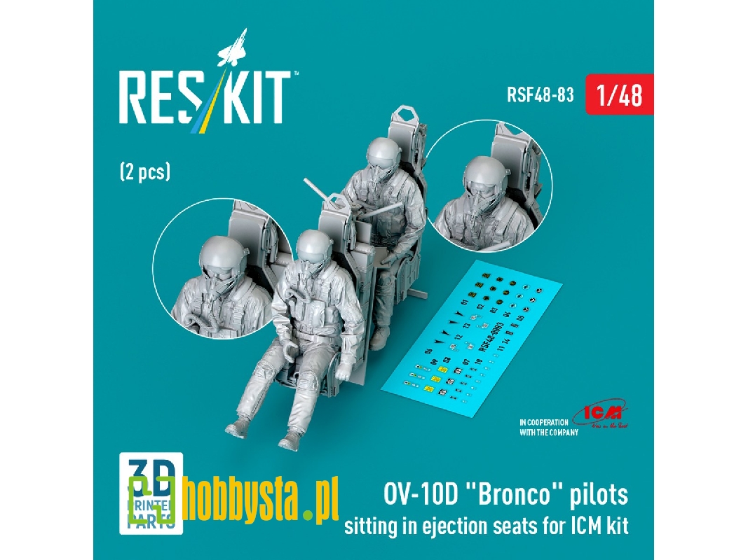 Ov-10d 'bronco' Pilots Sitting In Ejection Seats For Icm Kit (2pcs) (3d Printed) - image 1 Ov-10d 'bronco' Pilots Sitting In Ejection Seats For Icm Kit (2pcs) (3d Printed) - image 1