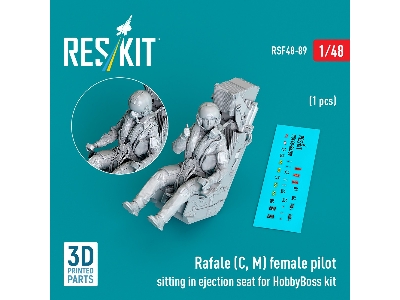 Rafale (C, M) Female Pilot Sitting In Ejection Seat For Hobbyboss Kit (1pc) (3d Printed) - image 1