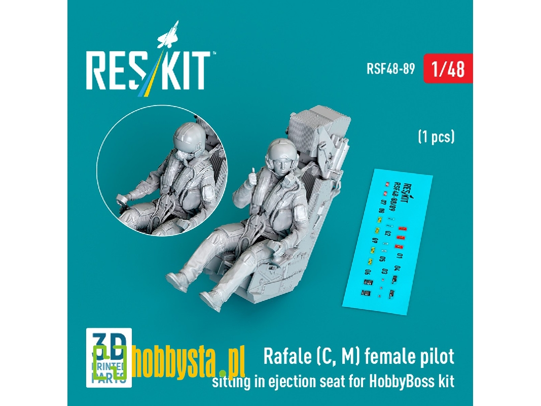 Rafale (C, M) Female Pilot Sitting In Ejection Seat For Hobbyboss Kit (1pc) (3d Printed) - image 1 Rafale (C, M) Female Pilot Sitting In Ejection Seat For Hobbyboss Kit (1pc) (3d Printed) - image 1