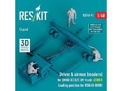 Driver & Airmen (Modern) (3pcs) (Mhu-83 D/E Lift Truck Lower Loading Position For Rsk48-0008) (3d Printed) - image 1