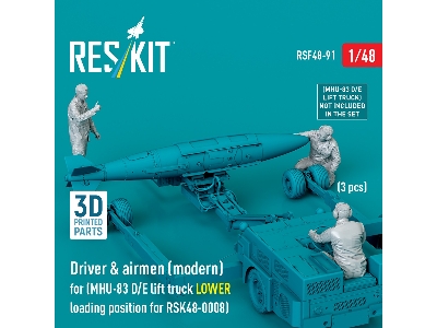 Driver & Airmen (Modern) (3pcs) (Mhu-83 D/E Lift Truck Lower Loading Position For Rsk48-0008) (3d Printed) - image 2