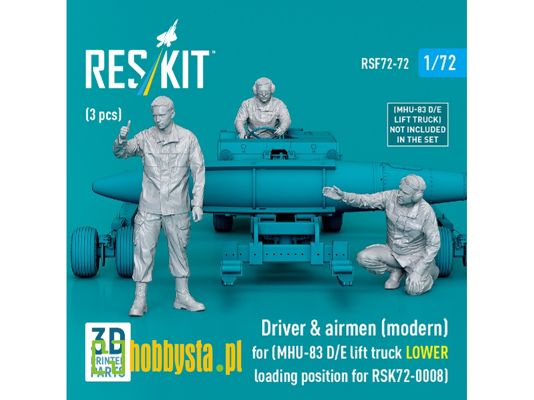 Driver & Airmen (Modern) (3pcs) (Mhu-83 D/E Lift Truck Lower Loading Position For Rsk72-0008) (3d Printed) - image 1 Driver & Airmen (Modern) (3pcs) (Mhu-83 D/E Lift Truck Lower Loading Position For Rsk72-0008) (3d Printed) - image 1