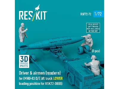 Driver & Airmen (Modern) (3pcs) (Mhu-83 D/E Lift Truck Lower Loading Position For Rsk72-0008) (3d Printed) - image 2