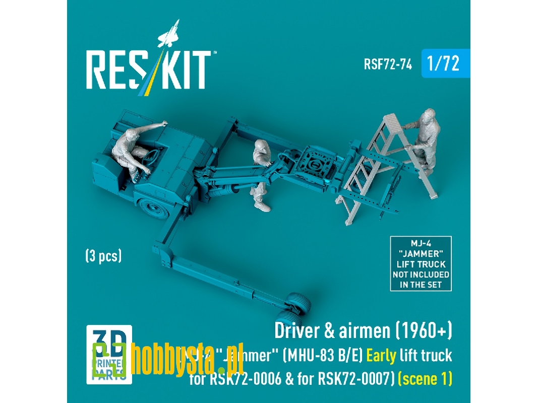 Driver & Airmen (1960+) (3pcs) (Mj-4 'jammer' (Mhu-83 B/E) Early Lift Truck For Rsk72-0006 & For Rsk72-0007) (Scene 1) (3d Print Driver & Airmen (1960+) (3pcs) (Mj-4 'jammer' (Mhu-83 B/E) Early Lift Truck For Rsk72-0006 & For Rsk72-0007) (Scene 1) (3d Print
