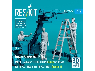 Driver & Airmen (1960+) (3pcs) (Mj-4 'jammer' (Mhu-83 B/E) Early Lift Truck For Rsk72-0006 & For Rsk72-0007) (Scene 1) (3d Print