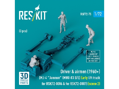 Driver & Airmen (1960+) (3pcs) (Mj-4 'jammer' (Mhu-83 B/E) Early Lift Truck For Rsk72-0006 & For Rsk72-0007) (Scene 2) (3d Print