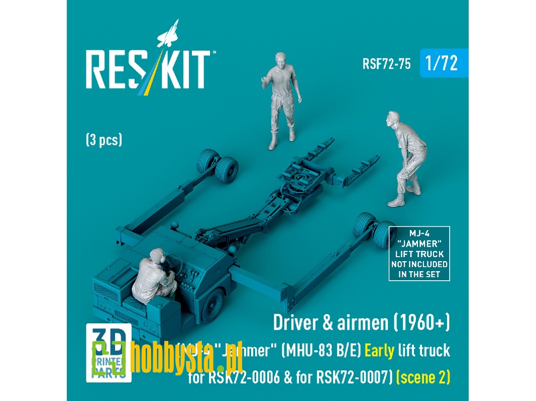 Driver & Airmen (1960+) (3pcs) (Mj-4 'jammer' (Mhu-83 B/E) Early Lift Truck For Rsk72-0006 & For Rsk72-0007) (Scene 2) (3d Print Driver & Airmen (1960+) (3pcs) (Mj-4 'jammer' (Mhu-83 B/E) Early Lift Truck For Rsk72-0006 & For Rsk72-0007) (Scene 2) (3d Print