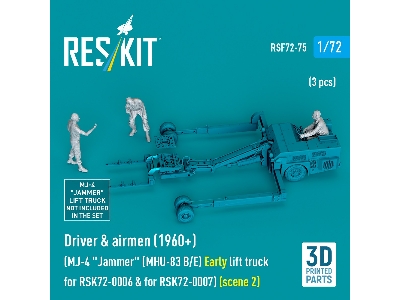 Driver & Airmen (1960+) (3pcs) (Mj-4 'jammer' (Mhu-83 B/E) Early Lift Truck For Rsk72-0006 & For Rsk72-0007) (Scene 2) (3d Print