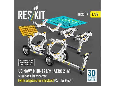 Us Navy Mhu-191/M (Aero 21a) Munitions Transporter (With Adapters For Bombs) (Carrier Fleet) (3d Printed Model Kit) - image 2