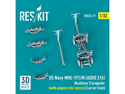 Us Navy Mhu-191/M (Aero 21a) Munitions Transporter (With Adapters For Bombs) (Carrier Fleet) (3d Printed Model Kit) - image 3