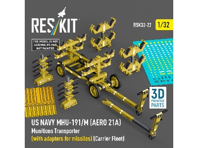 Us Navy Mhu-191/M (Aero 21a) Munitions Transporter (With Adapters For Missiles) (Carrier Fleet) (3d Printed Model Kit) - image 1