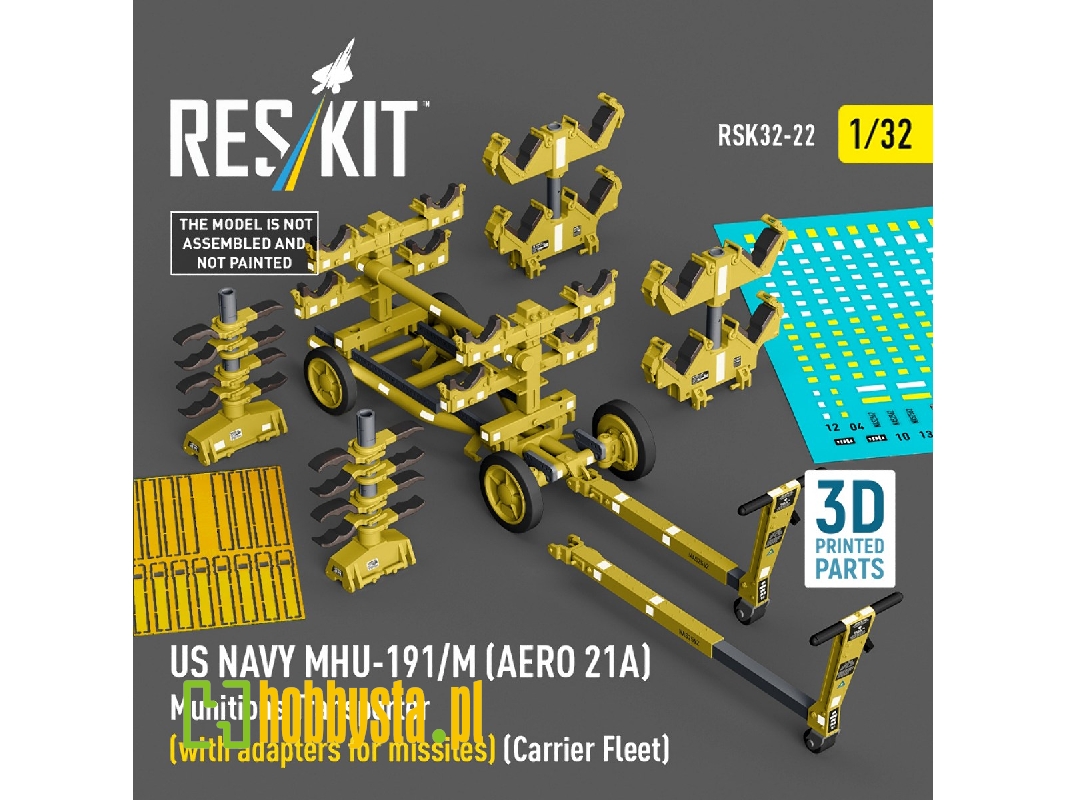 Us Navy Mhu-191/M (Aero 21a) Munitions Transporter (With Adapters For Missiles) (Carrier Fleet) (3d Printed Model Kit) - image 1 Us Navy Mhu-191/M (Aero 21a) Munitions Transporter (With Adapters For Missiles) (Carrier Fleet) (3d Printed Model Kit) - image 1