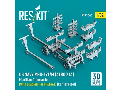 Us Navy Mhu-191/M (Aero 21a) Munitions Transporter (With Adapters For Missiles) (Carrier Fleet) (3d Printed Model Kit) - image 3